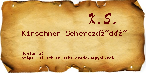 Kirschner Seherezádé névjegykártya